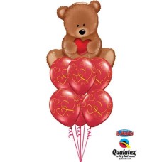 Bouquet-9 Teddy Bear Love Qualatex #16453 40862-6